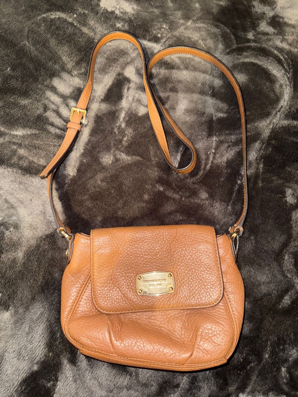 Michael Kors Brown Leather Crossbody Bag Adjustable Strap
